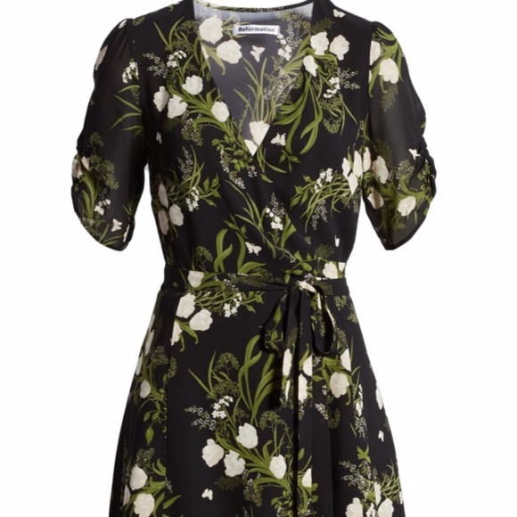 NWT REFORMATION Monica Wrap Dress L - Picture 5 of 7
